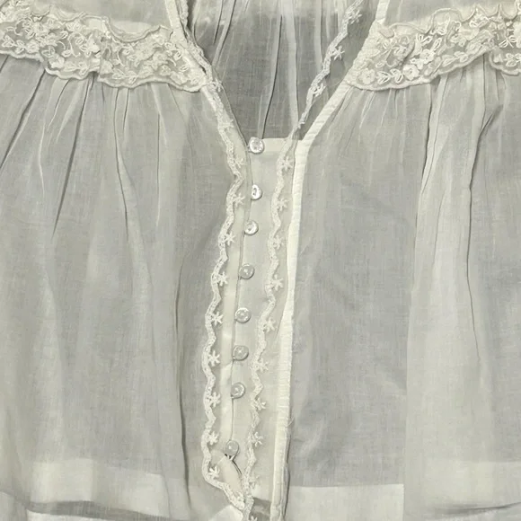 Free People Luna White Lace Sheer Blouse - Picture 3 of 12